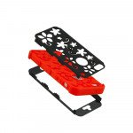 Wholesale iPhone 5 5S Flower Hard Hybrid Case (Black-Red)